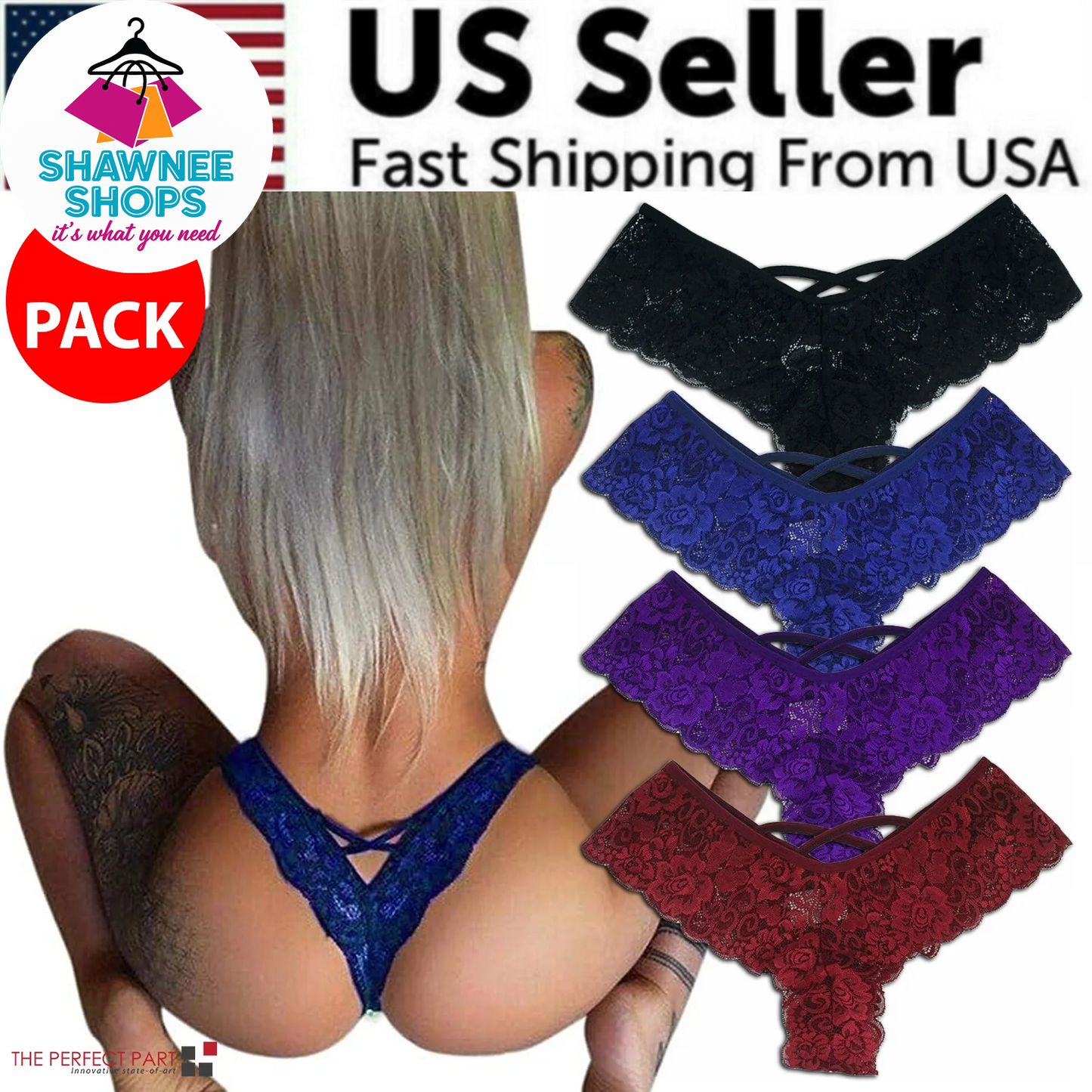 Lace Dreams – 4-Pack Sexy G-String Thongs plus Size