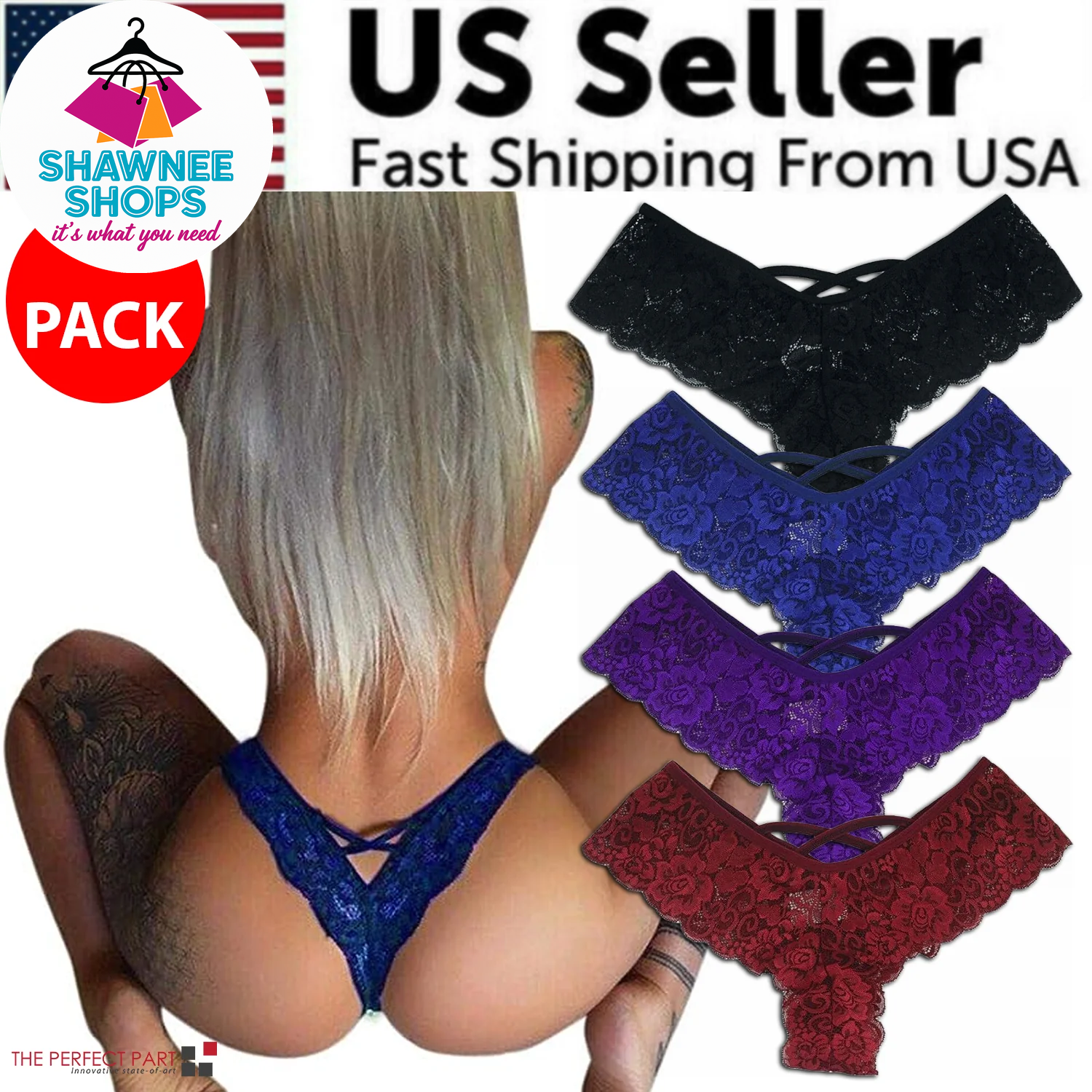 Lace Dreams – 4-Pack Sexy G-String Thongs plus Size